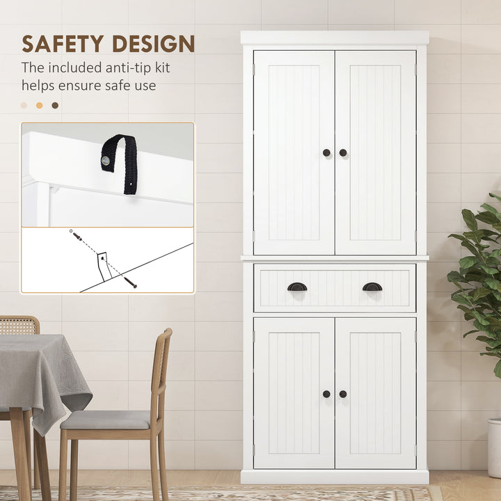 Freestanding Multi-Storage Kitchen Cabinet - White