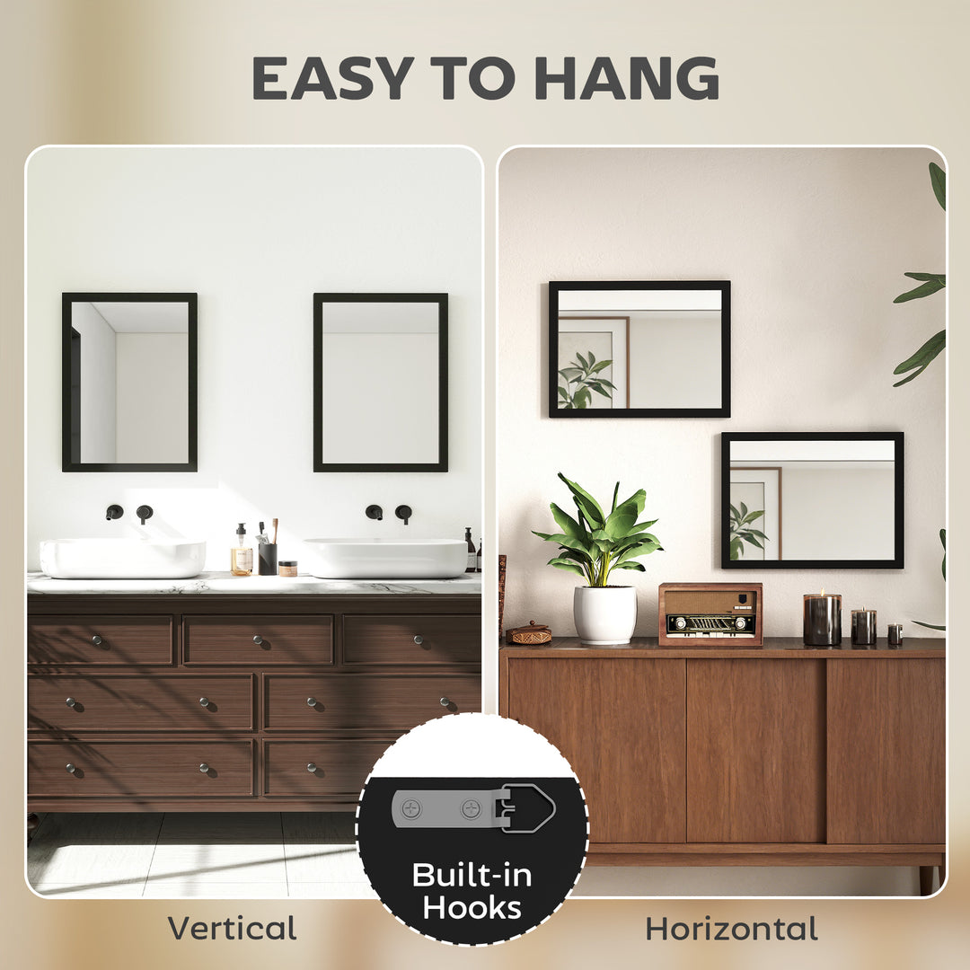 Wall Bathroom Mirror, 30 x 40 cm Wall-Mounted Mirror for Living Room, 