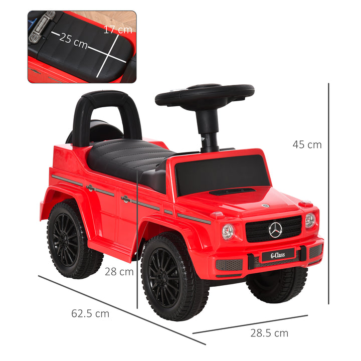 HOMCOM Aosom Compatible Baby Toddler Push Handle Sliding Car Mercedes-Benz G350 Licensed w/Big Steering Wheel Anti-overturning System Red