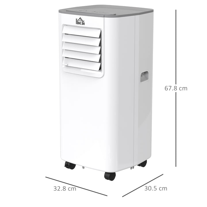 HOMCOM 5000 BTU 4-In-1 Compact Portable Mobile Air Conditioner Unit Cooling Dehumidifying Ventilating w/ LED Timer Auto Shut-down White | Aosom UK