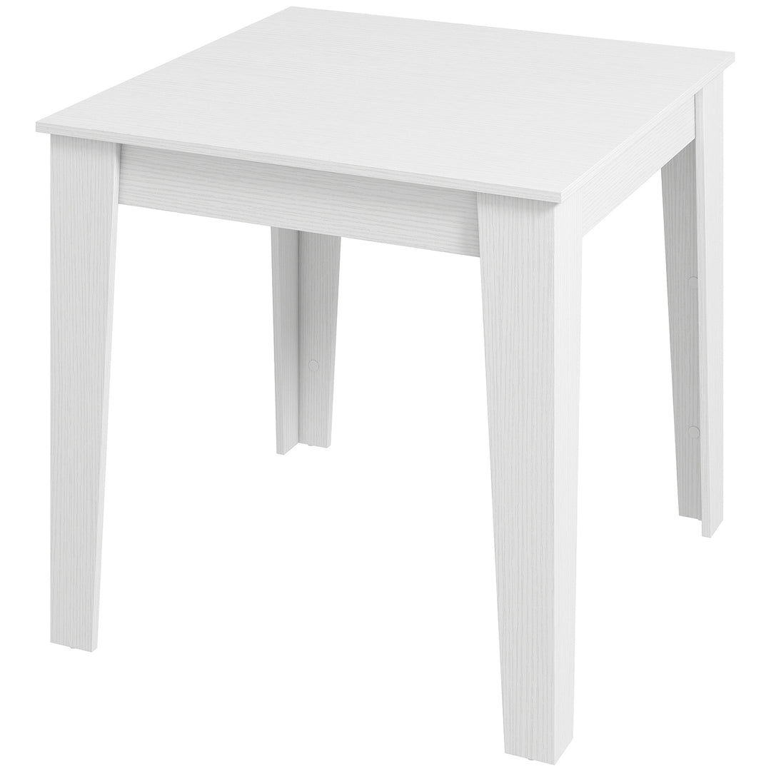 Dining Table for 4, 80L x 80W x 75Hcm, Modern Square Kitchen Table - White