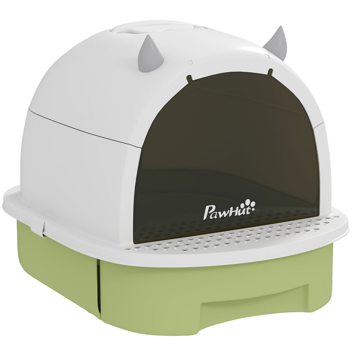 Enclosed Cat Litter Box w/ Pull-Out Drawer, Scoop, Deodorising Bags fo