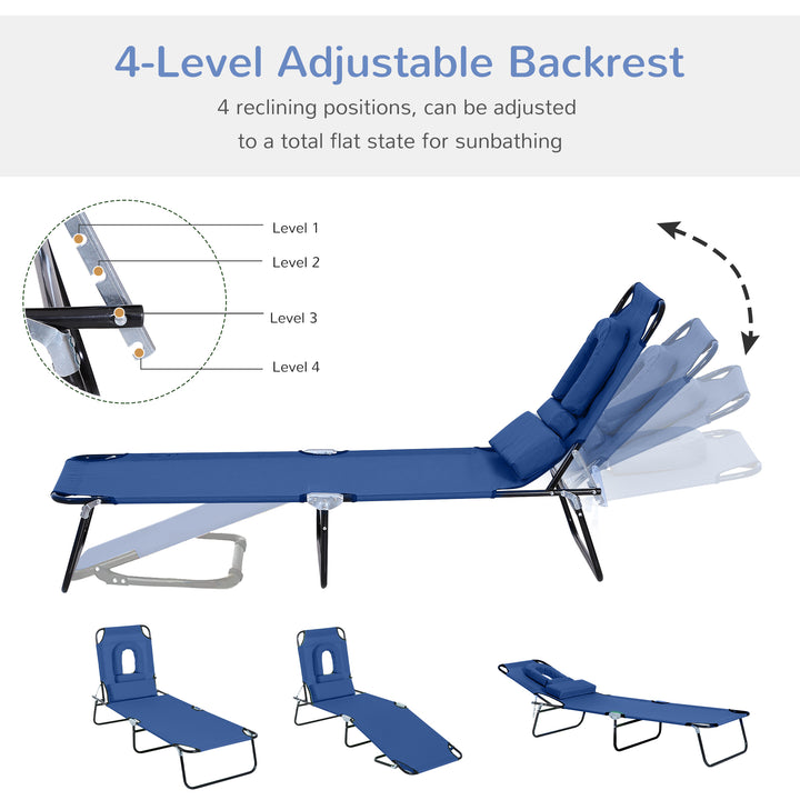 Reading Hole Sun Lounger - Blue
