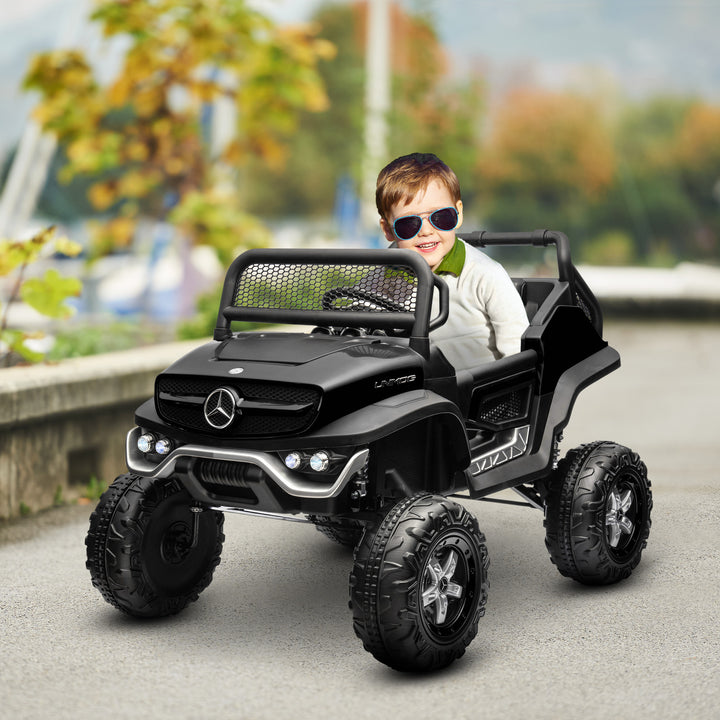 HOMCOM 12V Licensed Mercedes-Benz Kids Electric Ride On Car, Battery Powered Off-road Toy with Remote Control, Horns, Lights