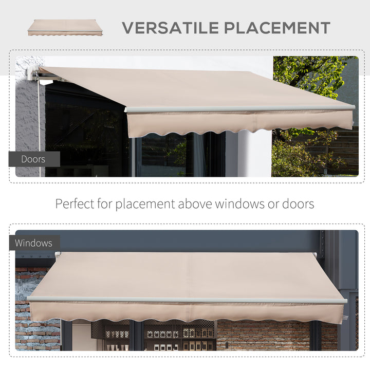 4x2.5m Manual Awning Window Door Sun Weather Shade w/ Handle Beige