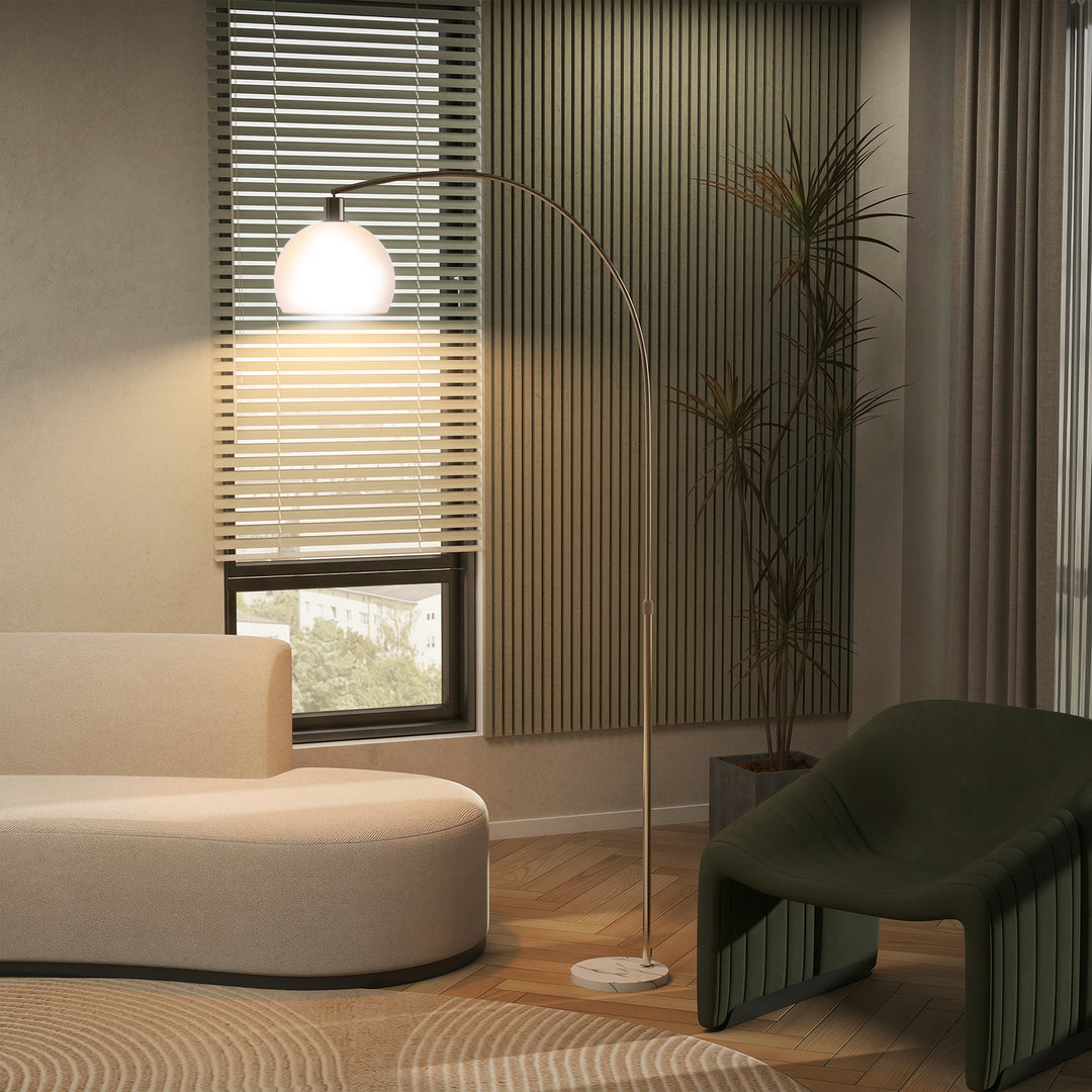 Floor Lamp for Living Room, Modern Standing Lamp with Shade &amp; Foot Swi
