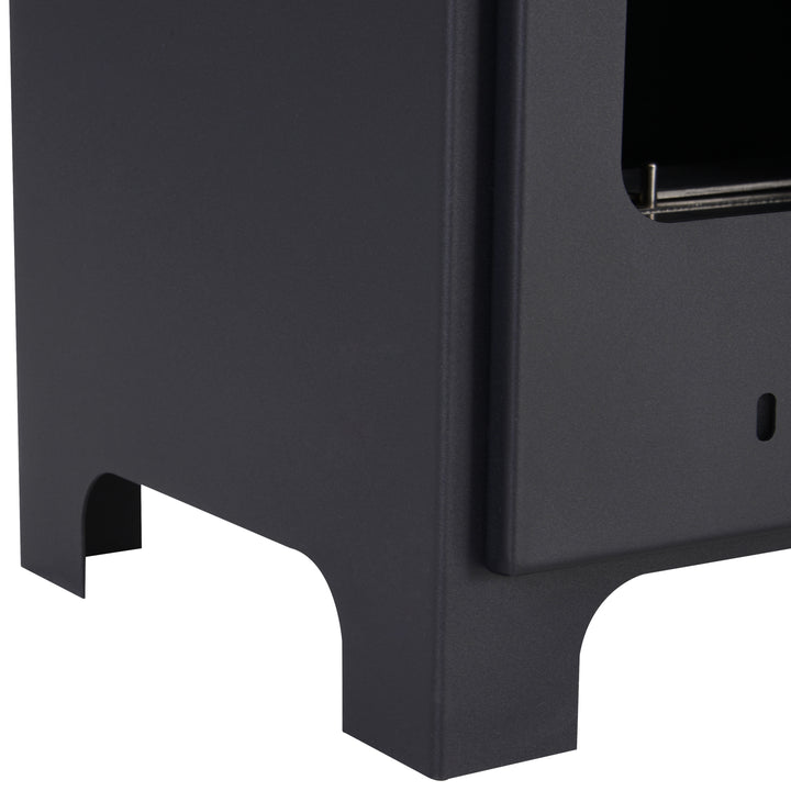 Freestanding Ethanol Fireplace, Bioethanol Fire with 0.9L Tank, 3 Hours Burning Time for Indoor, Black
