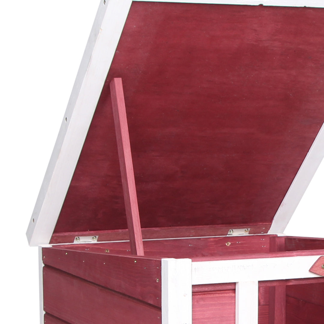 MCL Wooden Rabbit Hutch 51 x 42 x 43 cm, Red