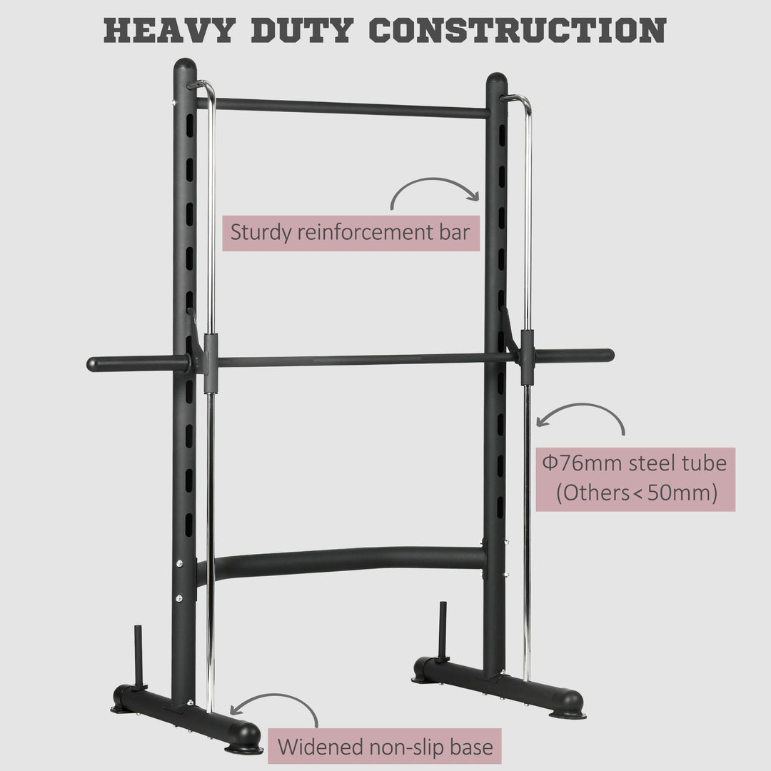 Adjustable Squat Rack, with Pull Up Bar, Barbell Bar for Home Gym