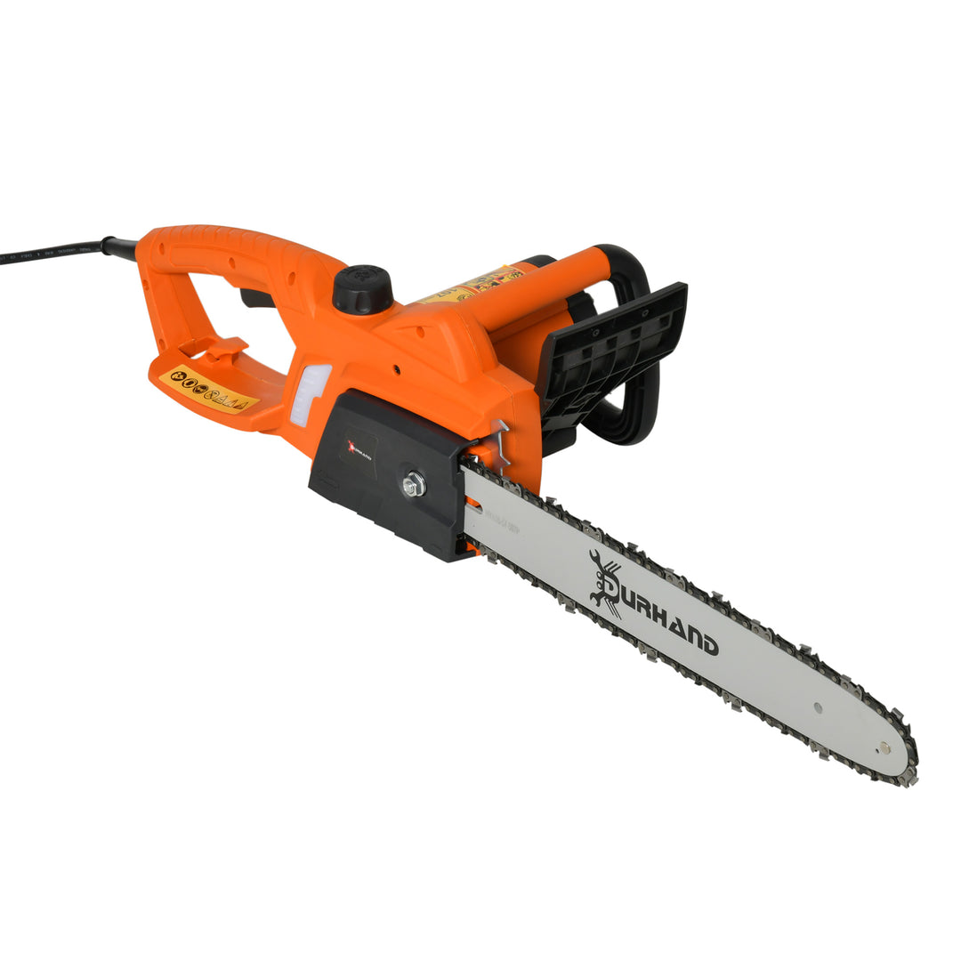 MCL 2000W Powerful Electric Chainsaw, 16" Aluminium Blade Portable Corded Chain Saw, 7250rpm Chain Saw for Garden Tree Pruning, 13m/s Chain Speed Auto Chain Lubrication to Cut Wood, Orange