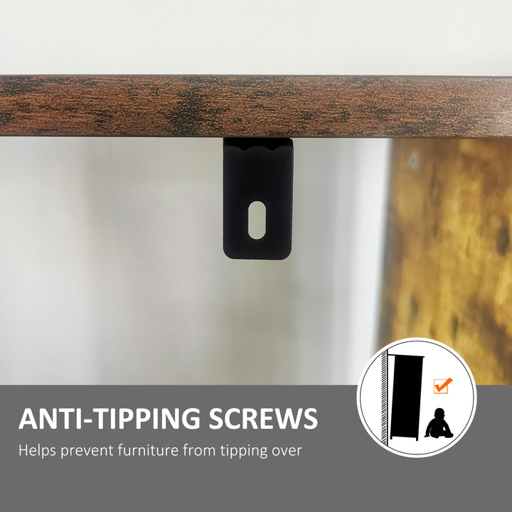 MCL Industrial Storage Unit, 5 Tiers Bookcase with Open Compartments for Office Living Room, Bedroom, Rustic Brown and Black