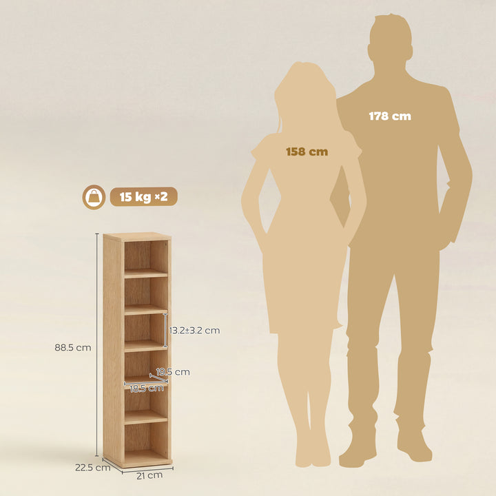 Set of 2 CD Media Display Shelf Unit Tower Rack with Adjustable Shelve