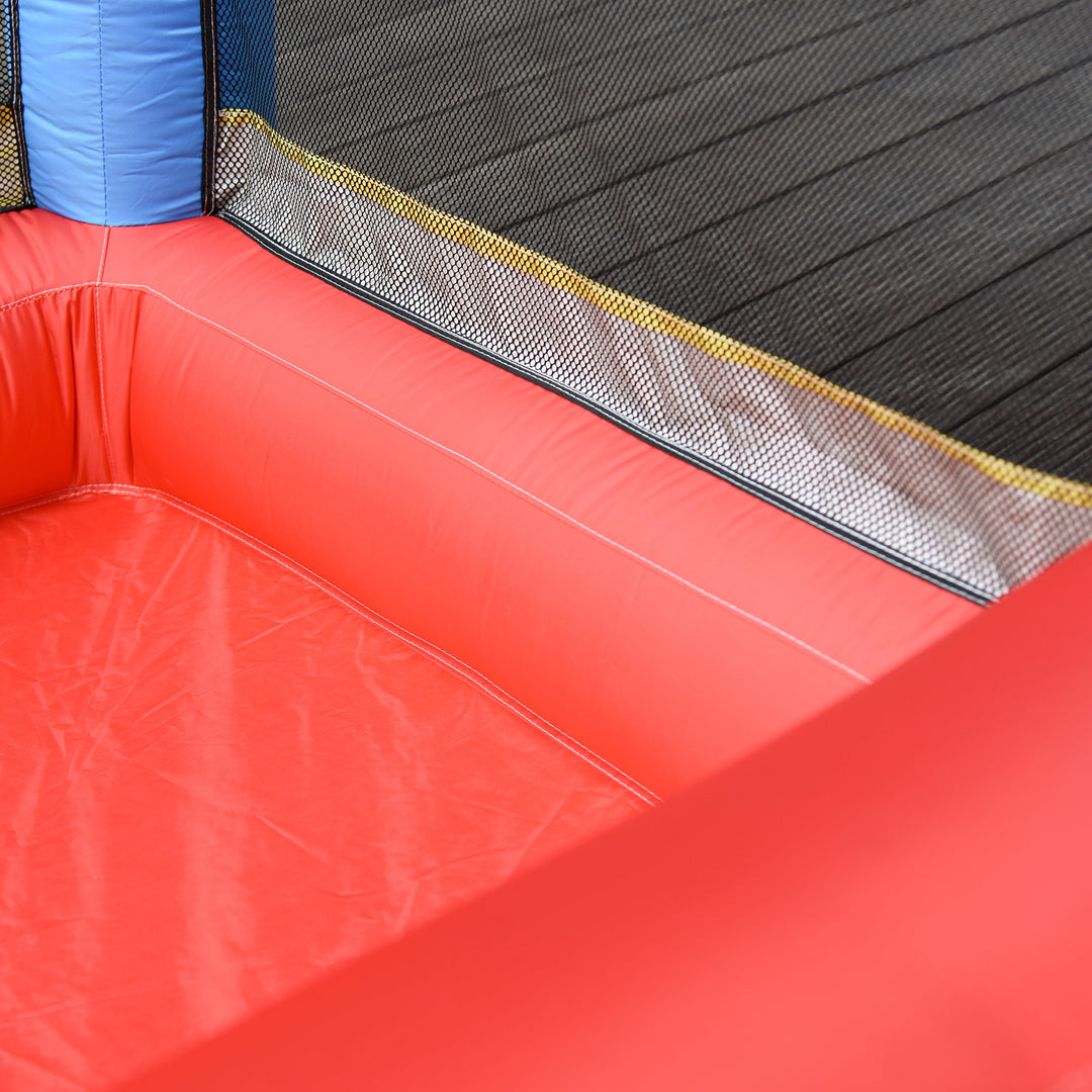 Kids Bounce Castle Inflatable Trampoline Slide Pool Basket for Kids Age 3-10, 3 x 2.75 x 2.1m