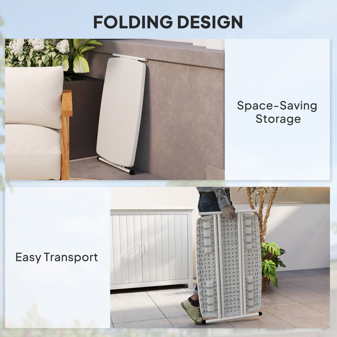 Minimal Folding Outdoor Table - White