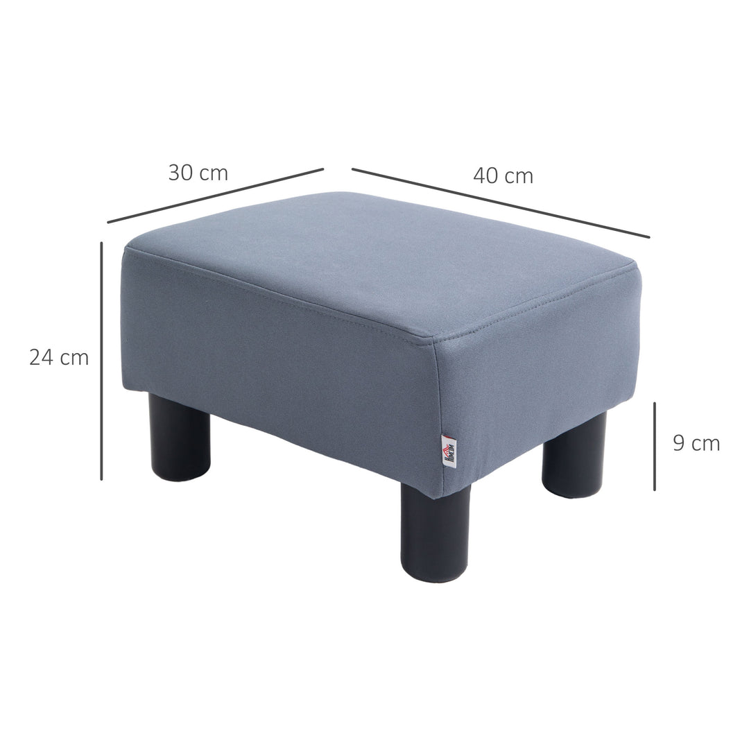 HOMCOM Compact Footstool, Small Foot Rest Chair with Legs for Home Office, 40 x 30 x 24cm, Grey | Aosom UK