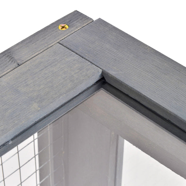 MCL Tortoise House, Small Reptile Wooden House, with Mesh Roofs, Side Panels, for Turtles, Lizards, Geckos and Snakes