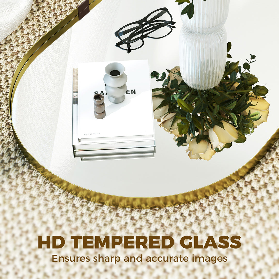 Wall Mirror, Bathroom Mirror with Elevated Aluminium Alloy Frame, 60 x