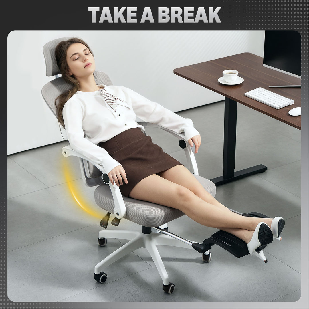 Multi-Adjustable Mesh Back Office Chair - Grey