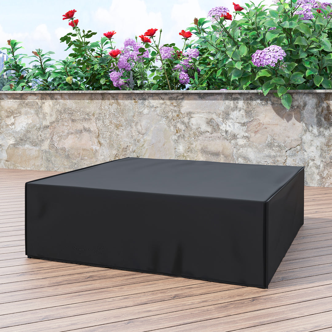 Large Patio Garden Furniture Set Cover 600D Oxford Square Waterproof, 230 x 230 x 70 cm, Black
