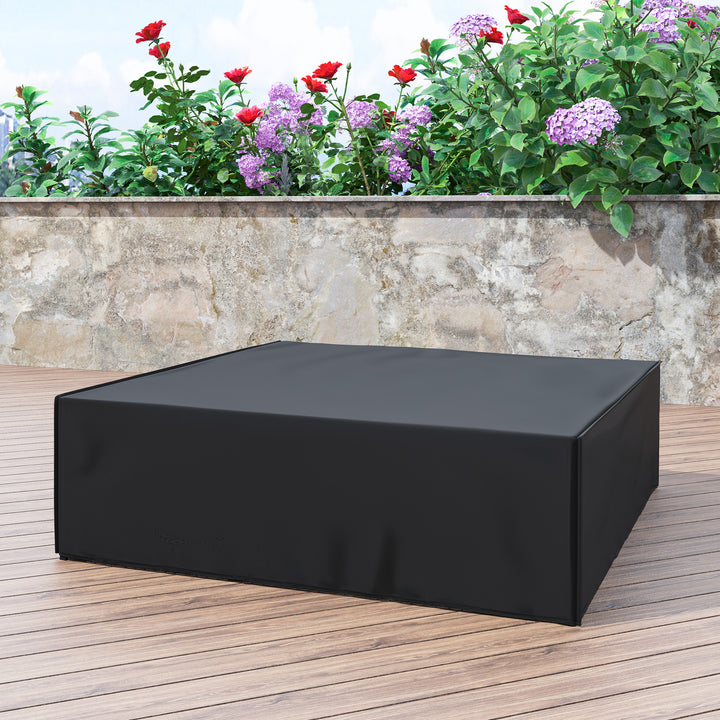 Large Patio Garden Furniture Set Cover 600D Oxford Square Waterproof, 230 x 230 x 70 cm, Black