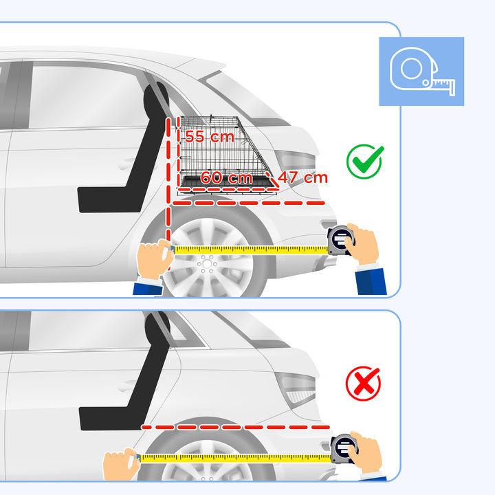 MCL Trapeze Collapsible Dog Pet Travel Box Cage Removable Tray 77 x 47 x 55cm