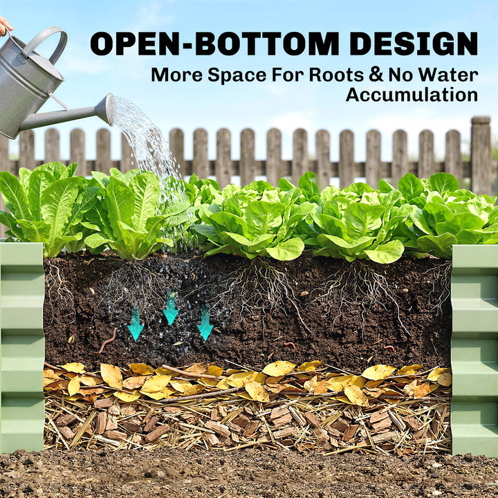 Raised Beds for Garden, Galvanised Outdoor Planters, for Herbs and Veg