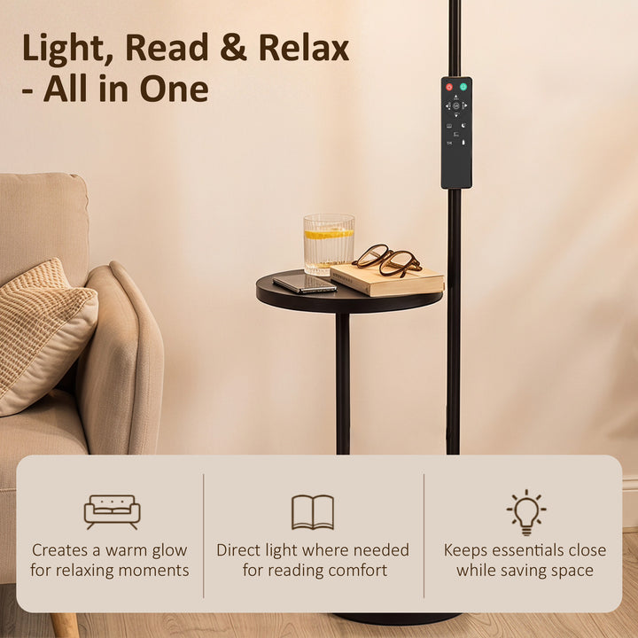 Uplighter Floor Lamp with Table and Reading Light, Dual Light - view 4