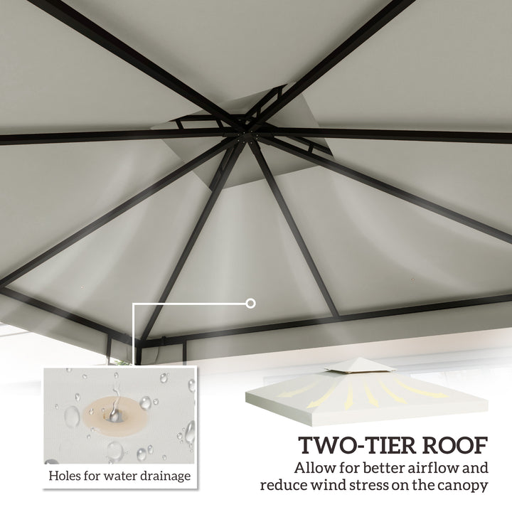 Gazebo Replacement Canopy 3x3 m-Cream White