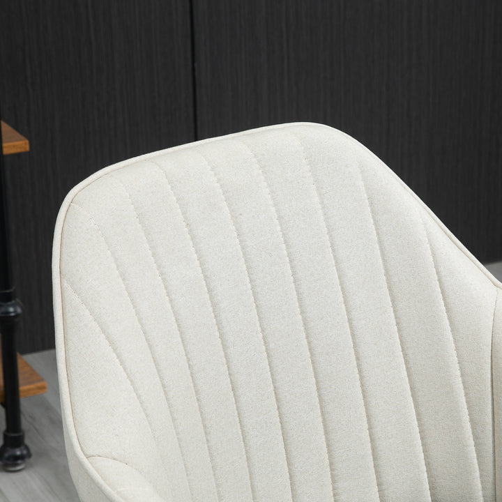 Home Office Chair Comfortable Computer Desk Chair Swivel Task Chair with Golden Base, Vanity Chair for Teens Adults Bedroom, Beige
