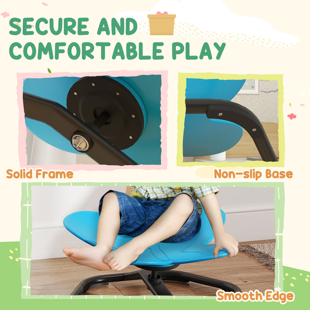 AIYAPLAY Butterfly-Shaped-kids Swivel Chair, Sensory Spinning Chair for Balance, Coordination Training, Blue