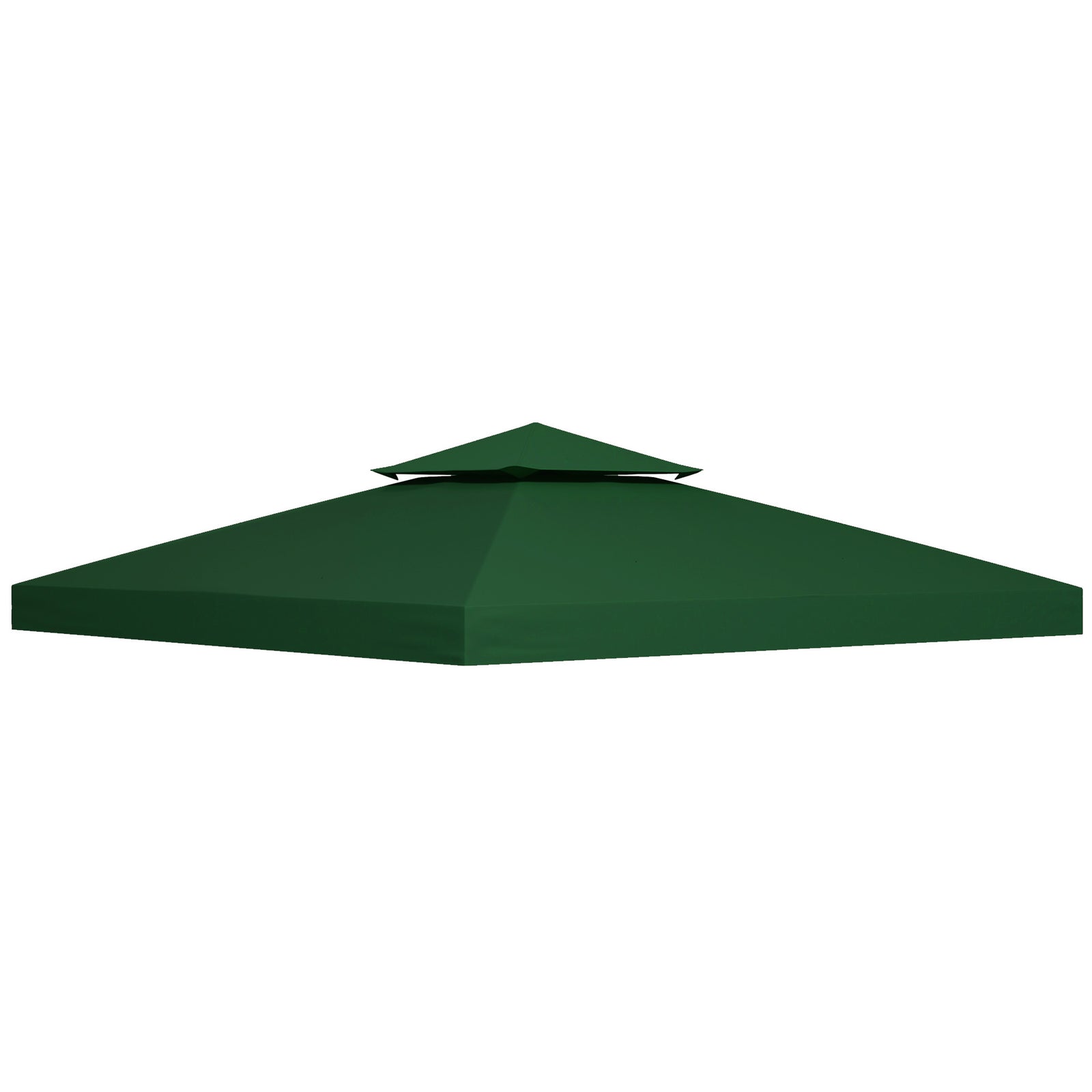 3(m) Gazebo Top Cover Double Tier Canopy Replacement Pavilion Roof Dark Green