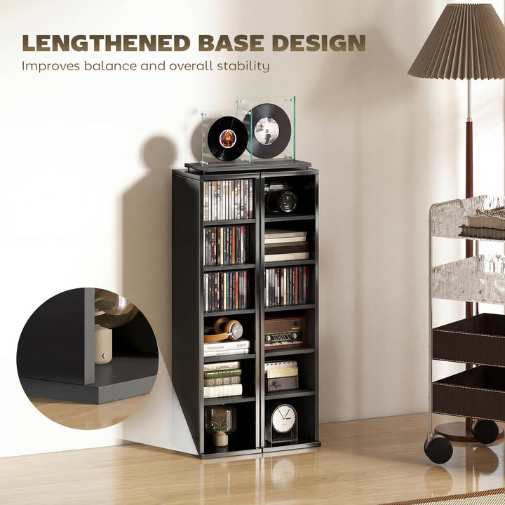 Set of 2 CD Media Display Shelf Unit Tower Rack with Adjustable Shelve