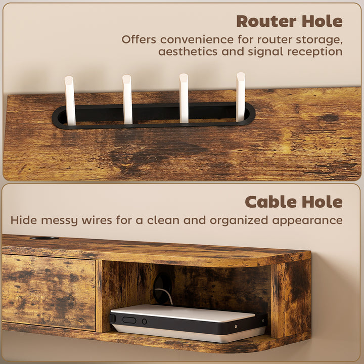 MCL 120 cm Floating TV Unit for TVs up to 50 Inch - Rustic Brown