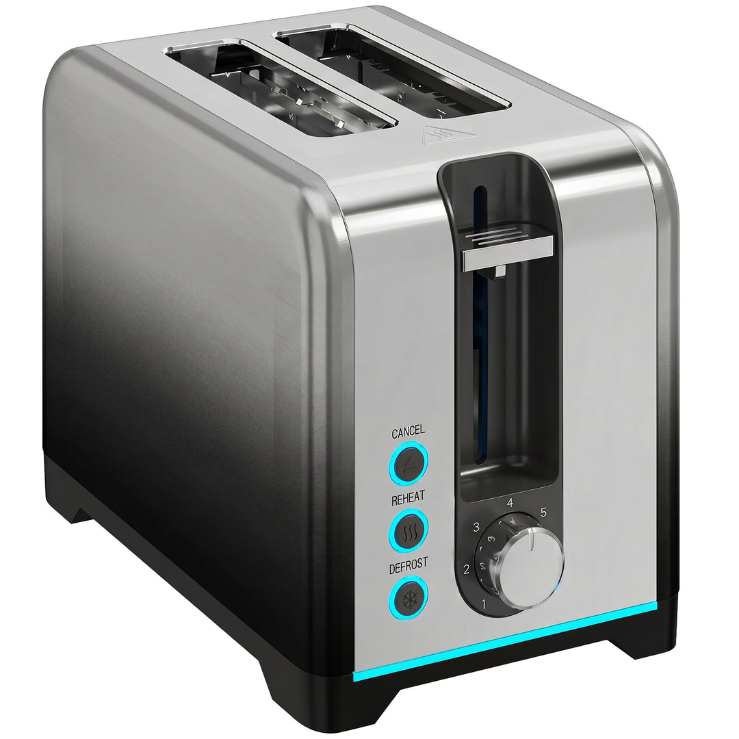2 Slice Toaster with 7 Browning Levels, Reheat, Defrost and Cancel Fun