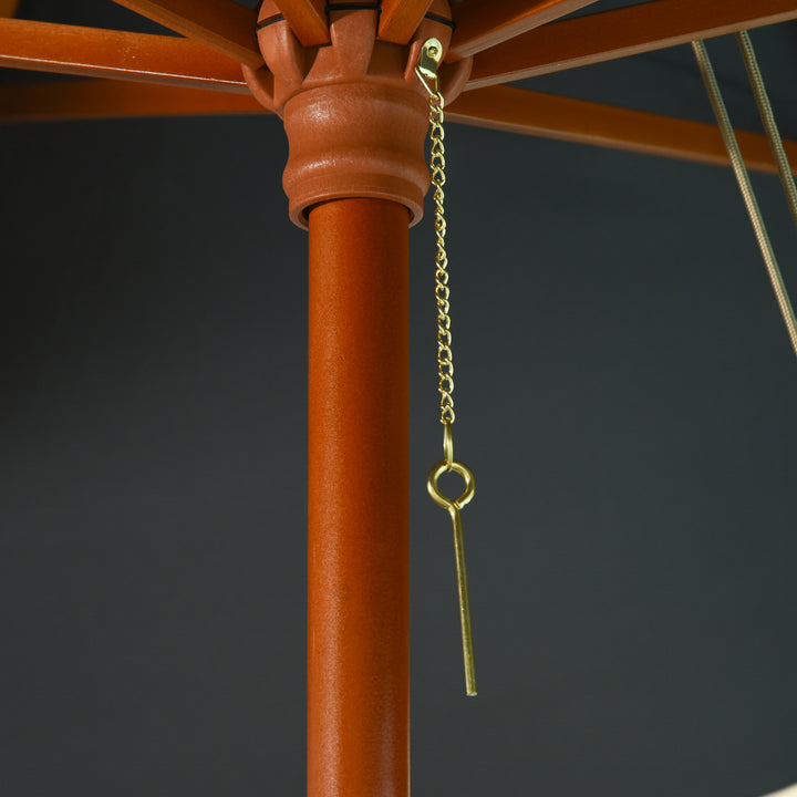 MCL 3 x 3 metre Patio Parasol Garden Umbrellas Sunshade Outdoor Wooden Parasol Canopy Double Tier, Dark Grey, BASE NOT INCLUDED