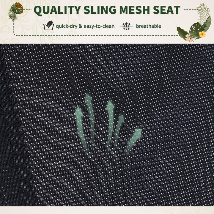 MCL Outdoor Orbital Lounger Zero Gravity Patio Chaise Foldable Rocking Chair w/ Pillow Black