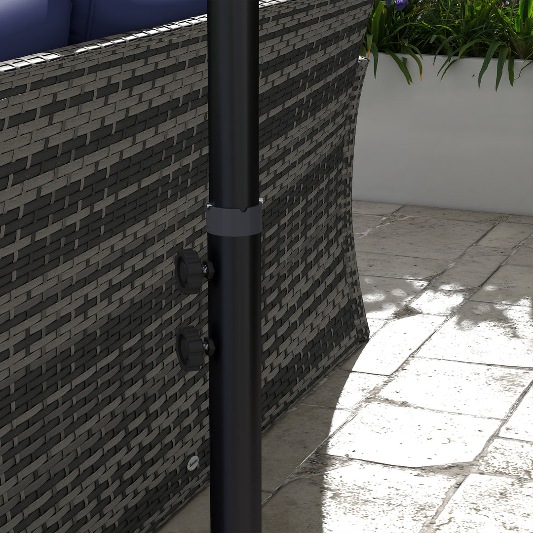 3m Square Canopy Cantilever Parasol, with Cross Base - Beige