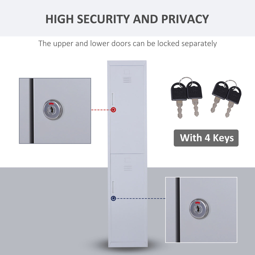 MCL Locker Cabinet Storage Cold Rolled Steel w/ Shelves Vertical Cupboard Grey 38 x 46 x 180 cm