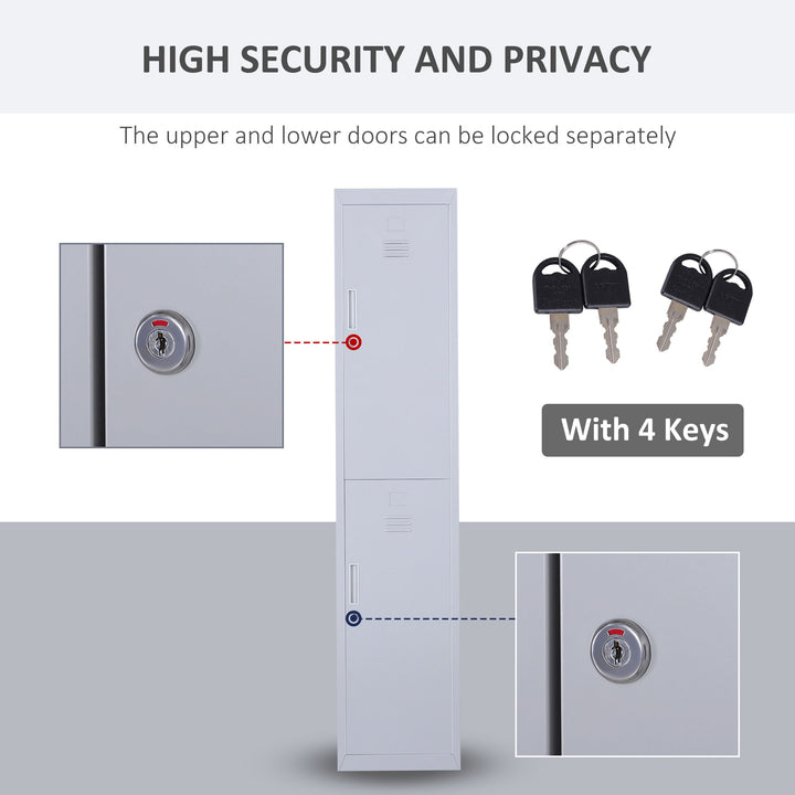 MCL Locker Cabinet Storage Cold Rolled Steel w/ Shelves Vertical Cupboard Grey 38 x 46 x 180 cm