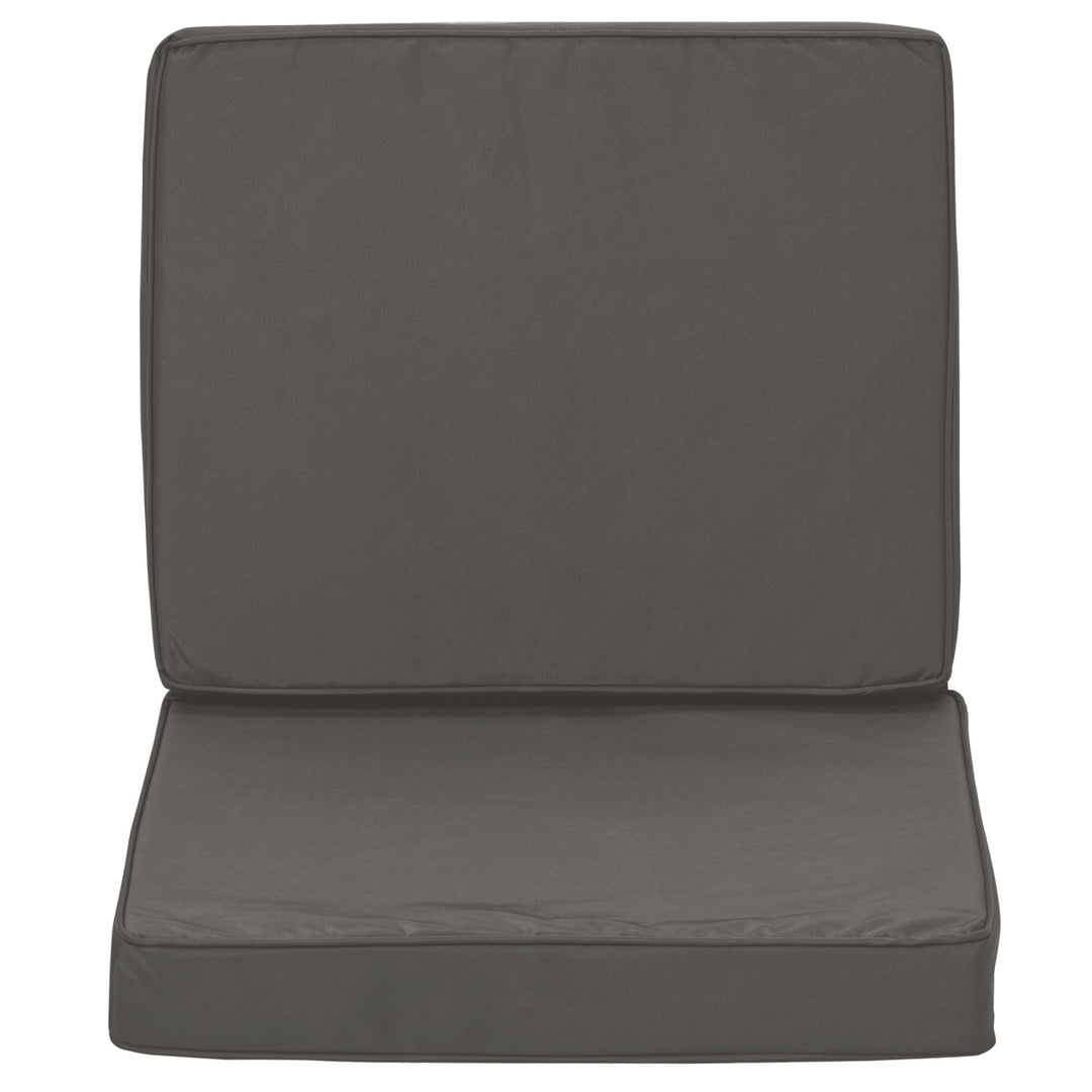 Set of 2 Garden Seat and Back Cushion Set, Replacement Cushions for Outdoor Furniture with Seat Cushion and Back Cushion, Dark Grey