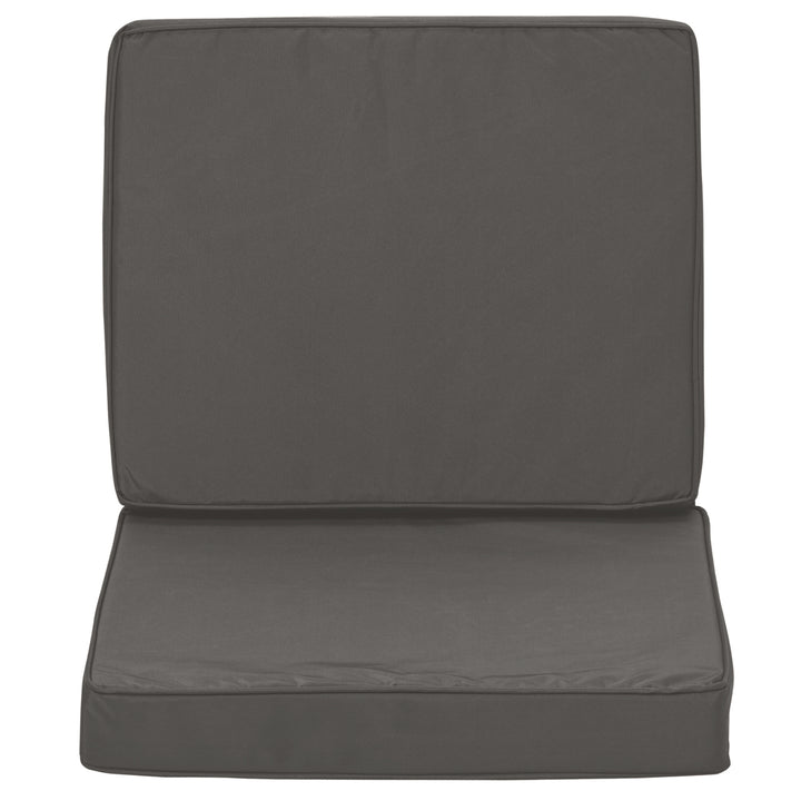 Set of 2 Garden Seat and Back Cushion Set, Replacement Cushions for Outdoor Furniture with Seat Cushion and Back Cushion, Dark Grey