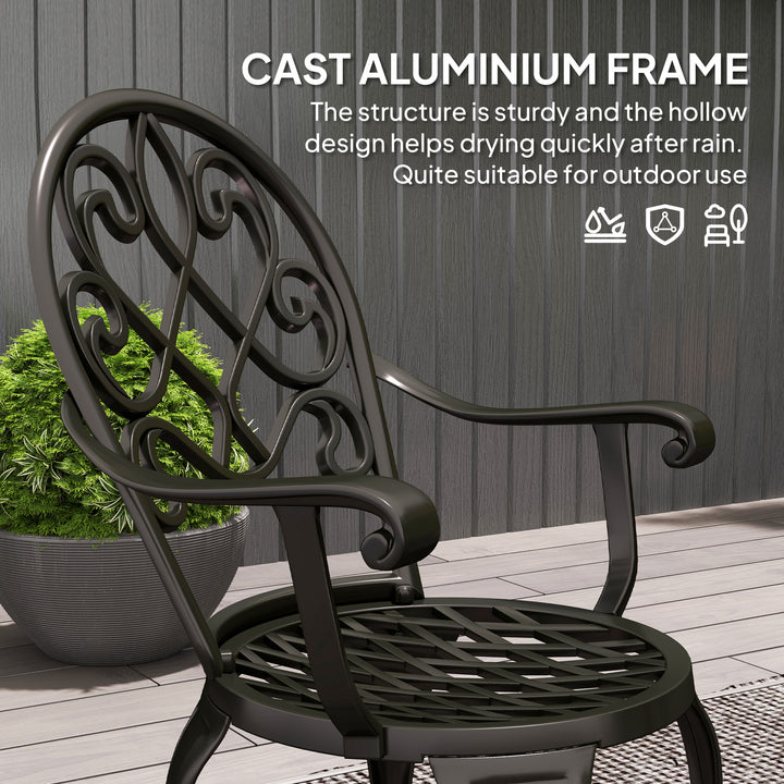 Three-Piece Elegant Aluminium Garden Set - Black