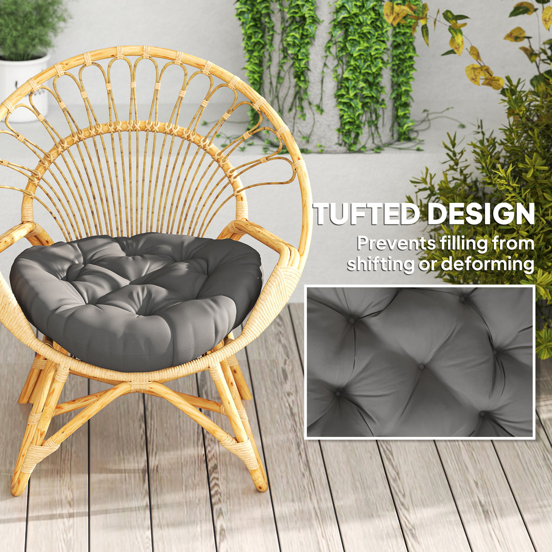 Set of Two Φ60cm Outdoor Cushions - Dark Grey