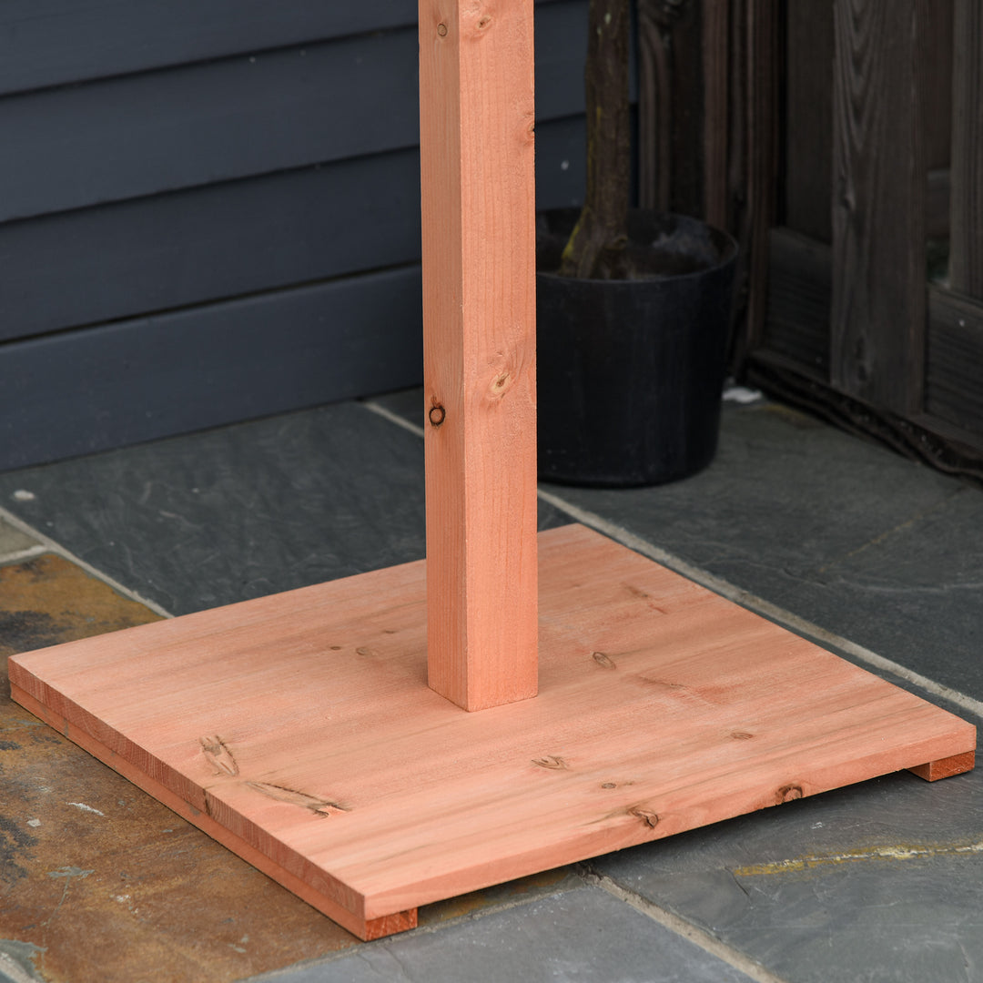 Wooden Bird Table Bird Feeding Station Playstand with Roof 130Hcm for Outdoor Brown