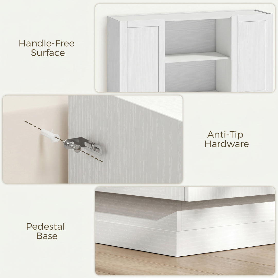 Sideboard Buffet Cabinet, 133 cm Storage Cabinet with 2 Open Shelves, 