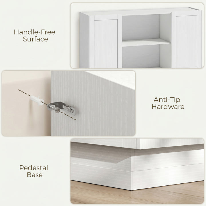 Sideboard Buffet Cabinet, 133 cm Storage Cabinet with 2 Open Shelves, 