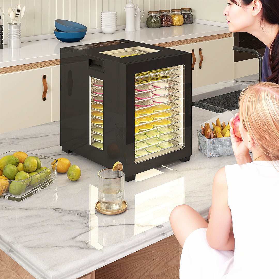 12-Tray 40-70℃ Food Dehydrator - Black