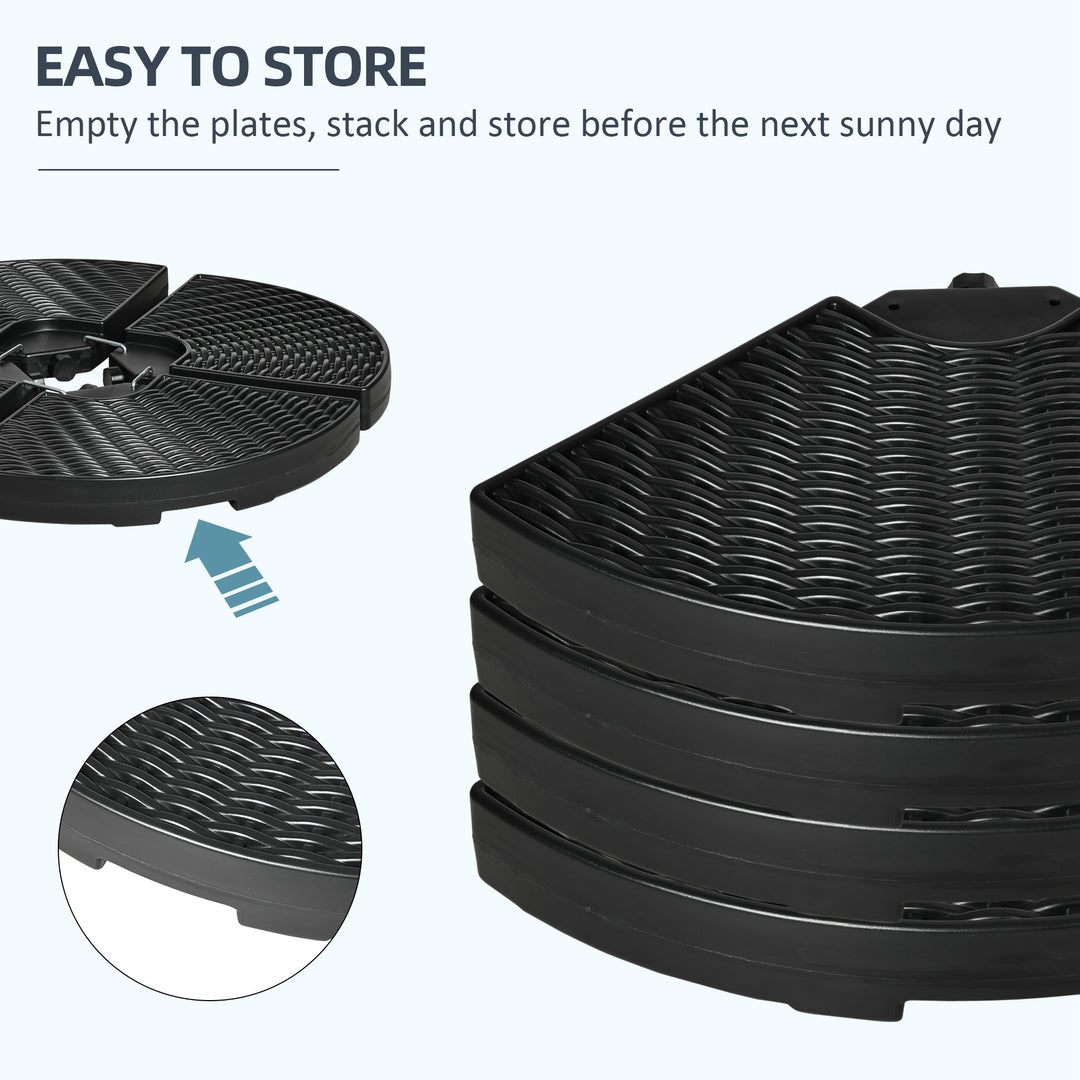 52kg Four-Piece Fillable Cantilever Parasol Weight Set