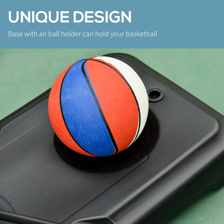 MCL Portable Basketball Hoop Stand 160-210cm Adjustable Height Sturdy Rim Hoop w/ Large Wheels Stable Base & Net Free Standing