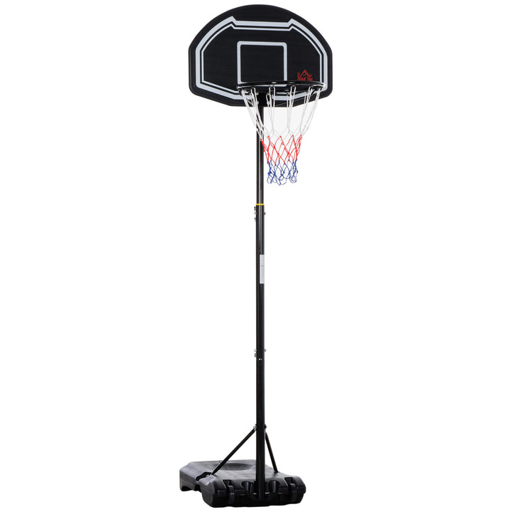 Adjustable Basketball Hoop and Stand, with Wheels and Weight Base Black
